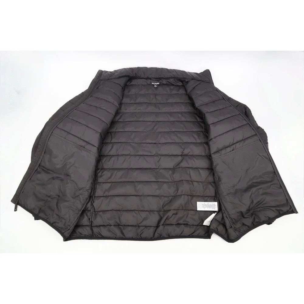 True‎ Religon Jacket Mens XXL Black Light Puffer Quilted Full Zip Size 2XL